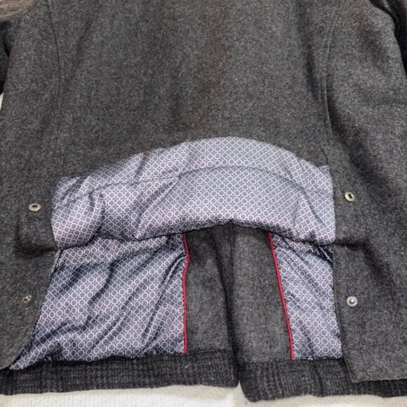 MURANO MEN'S CHARCOAL GRAY WOOL BLEND MILITARY STYLE‎ JACKET Puffer Lining SZL - Picture 9 of 16